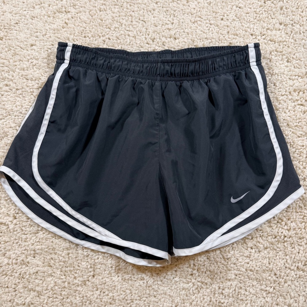 Nike Dri-FIT Tempo Running Shorts L Black White Athletic Gym Workout